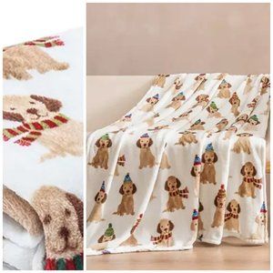 Christmas Puppy Dog SUPER SOFT fleece throw festive  50 in x 60 in L…